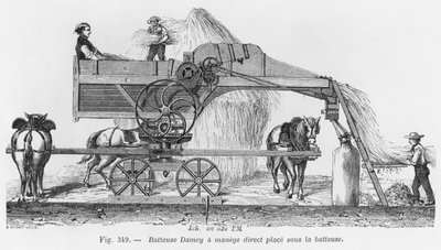 Damey threshing machine with a rotary system, illustration from 